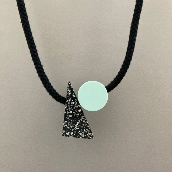 one-off necklace circle/triangle