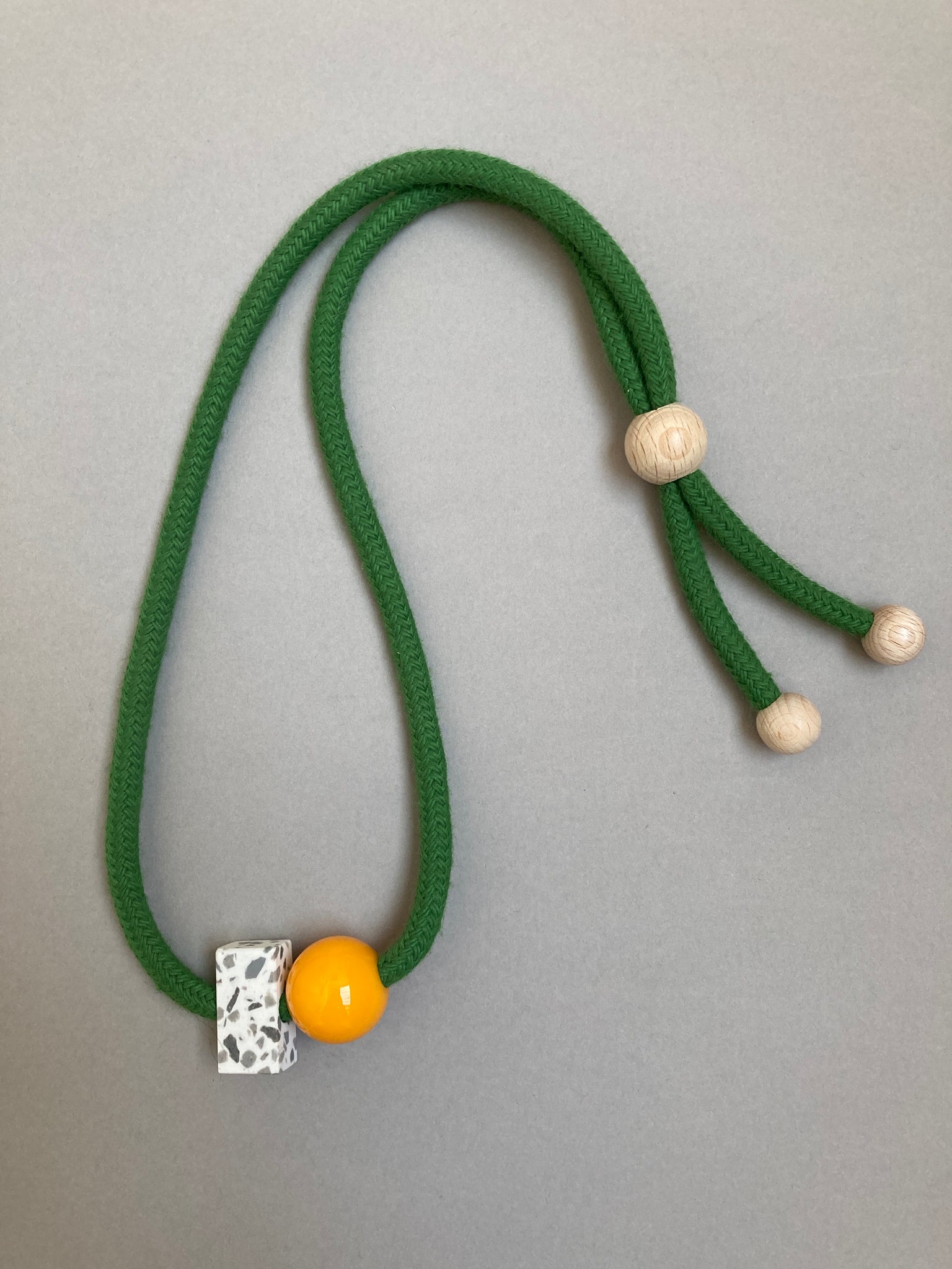 One-off green rope necklace