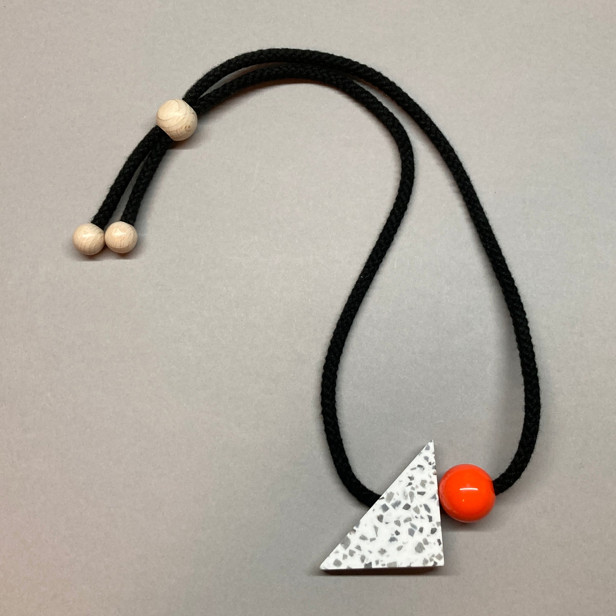 One-off White/grey speckle necklace