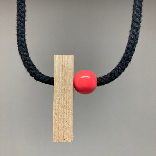 Sample necklace with wood