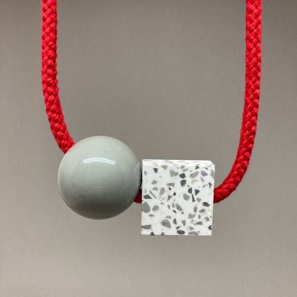 Sample sale red/grey necklace